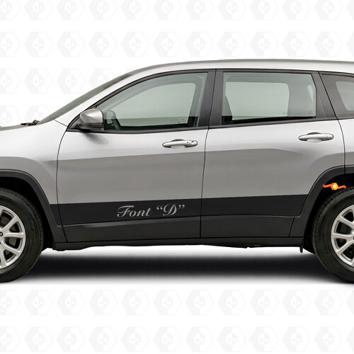 Sticker Vinyle Latéral à Rayures Droites Personnalisées pour Jeep Cherokee 2014-2023