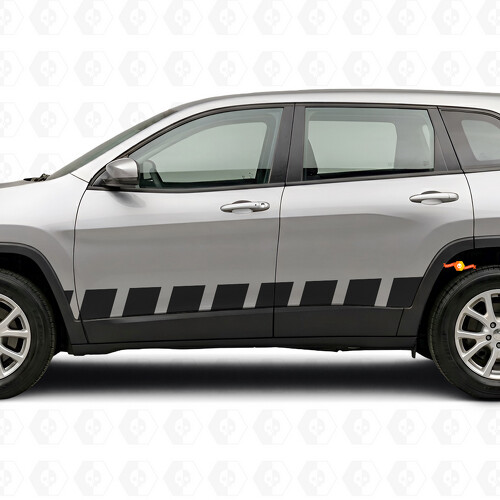 Autocollant Vinyle Latéral À Bandes Style Bloc pour Jeep Cherokee 2014-2023_1