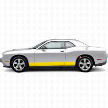 Autocollant en vinyle bandes droites pour panneau latéral de Dodge Challenger_5