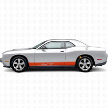 Autocollant Vinyle Décoratif avec Bandes Contour & Texte Personnalisé pour Bas de Caisse Dodge Challenger_4