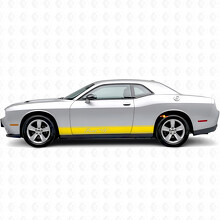 Autocollant Vinyle Décoratif avec Bandes Contour & Texte Personnalisé pour Bas de Caisse Dodge Challenger_5