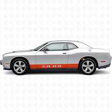 Autocollant vinyle bandes droites H/O 5,7L pour bas de caisse Dodge Challenger_5
