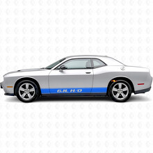 Autocollant Vinyle Décoratif de Bas de Caisse à Rayures 6.1L H/O pour Dodge Challenger_2