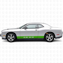 Autocollant vinyle de bas de caisse à bandes droites H/O 6,1L pour Dodge Challenger_3
