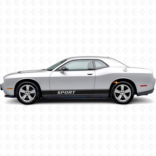 Autocollant vinyl latéral à bandes de contour sport pour Dodge Challenger