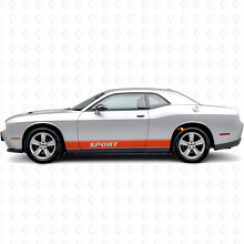 Autocollant vinyl latéral à bandes de contour sport pour Dodge Challenger_4