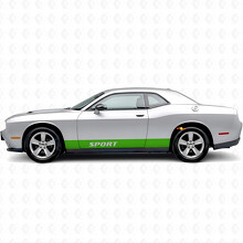 Autocollant en vinyle latéral à bandes droites sport pour Dodge Challenger_3