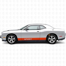 Autocollant en vinyle latéral à bandes droites sport pour Dodge Challenger_4