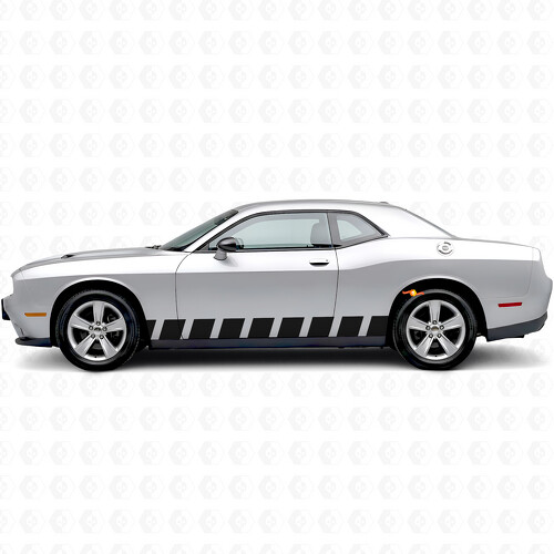 Autocollant Déco Latéral Vinyle à Rayures Style Bloc pour Dodge Challenger