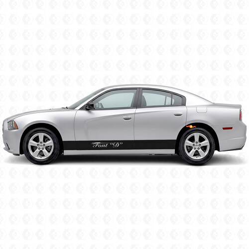 Bandes droites et autocollant vinyle latéral texte personnalisé pour Dodge Charger 2011-2014