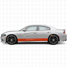 Bandes droites et texte personnalisé Autocollant en vinyle latéral pour Dodge Charger 2015-2026_4
