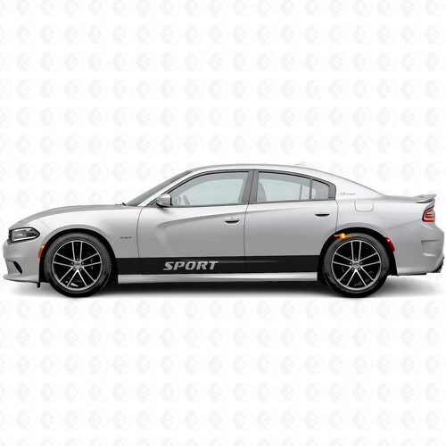 Autocollant Vinyle Latéral Sport à Bandes Droites pour Dodge Charger 2015-2026