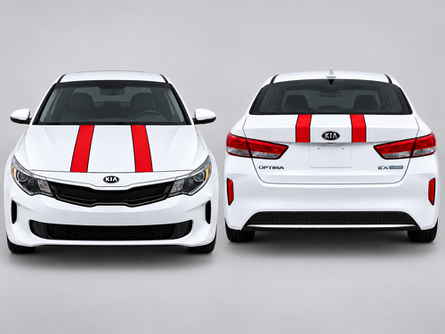 Kit de décalcomanies en vinyle à rayures de course doubles pour capot et coffre pour Kia Optima – Autocollant voiture stylé
