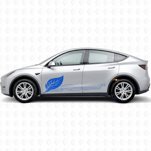 Autocollant Vinyle De Porte Latérale Style Circuit Énergie Verte pour Tesla Model Y_2
