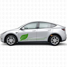 Autocollant Vinyle De Porte Latérale Style Circuit Énergie Verte pour Tesla Model Y_3