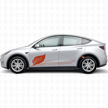 Autocollant Vinyle De Porte Latérale Style Circuit Énergie Verte pour Tesla Model Y_4