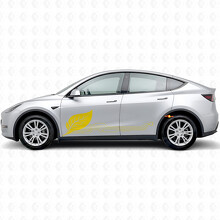 Autocollant Vinyle De Porte Latérale Style Circuit Énergie Verte pour Tesla Model Y_5