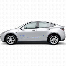 Autocollant vinyle coordonnées de Kyiv et ligne d'itinéraire pour la porte latérale pour Tesla Model Y_2