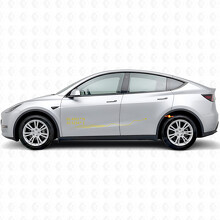Autocollant vinyle coordonnées de Kyiv et ligne d'itinéraire pour la porte latérale pour Tesla Model Y_5