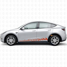 Conduisez Silencieusement Allez Loin Style Montagne Autocollant Vinyle Latéral pour Tesla Model Y_2