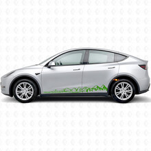 Conduisez Silencieusement Allez Loin Style Montagne Autocollant Vinyle Latéral pour Tesla Model Y_3