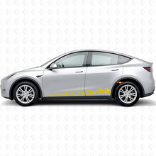 Conduisez Silencieusement Allez Loin Style Montagne Autocollant Vinyle Latéral pour Tesla Model Y_5