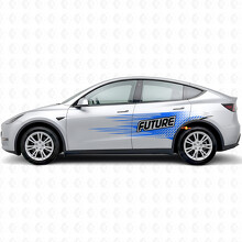 Autocollant vinyle latéral lettrage "Future" style électro pour Tesla Model Y_2