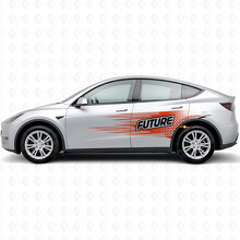 Autocollant vinyle latéral lettrage "Future" style électro pour Tesla Model Y_4