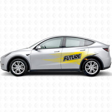 Autocollant vinyle latéral lettrage "Future" style électro pour Tesla Model Y_5