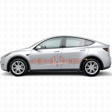 Autocollant vinyle latéral Ornement ukrainien en style techno pour Tesla Model Y_4