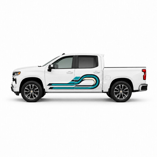 Autocollant en vinyle pour porte latérale de boucle géométrique de circuit de marée pour Chevrolet Silverado T1XX 2018-2026