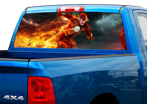 Autocollant arrière en vinyle Flash DC Comics pour pick-up et SUV