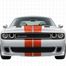 Kit complet d'autocollants vinyle à bandes doubles avec texte personnalisé pour Dodge Challenger 2008-2014_4