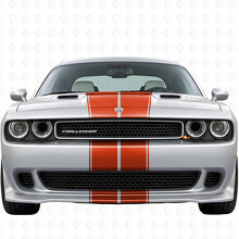 Kit Complet Autocollant Vinyle avec Bandes Doubles Contours pour Dodge Challenger 2008-2014_4