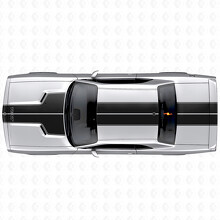 Kit complet d'autocollants vinyles avec bandes à double contour et texte personnalisé pour Dodge Challenger 2008-2014_2