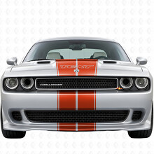 Kit complet d'autocollants vinyles avec bandes à double contour et texte personnalisé pour Dodge Challenger 2008-2014_4