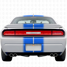 Kit complet d'autocollants vinyles avec bandes à double contour et texte personnalisé pour Dodge Challenger 2008-2014_9