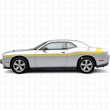 Bandeaux de contour avec texte personnalisé Autocollant vinyle latéral pour Dodge Challenger_5