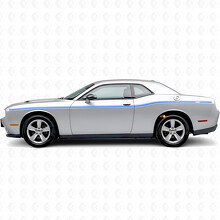 Autocollant vinyle latéral à rayures doubles personnalisées de largeurs variables pour Dodge Challenger_2