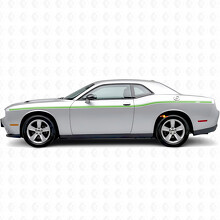 Autocollant vinyle latéral à rayures doubles personnalisées de largeurs variables pour Dodge Challenger_3