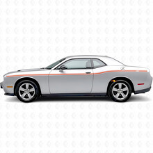 Autocollant vinyle latéral à rayures doubles personnalisées de largeurs variables pour Dodge Challenger_4