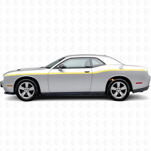 Autocollant vinyle latéral à rayures doubles personnalisées de largeurs variables pour Dodge Challenger_5