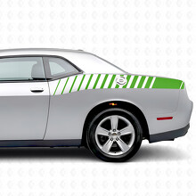 Autocollant vinyle bandes strobo latérales arrière pour Dodge Challenger_3