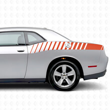 Autocollant vinyle bandes strobo latérales arrière pour Dodge Challenger_4