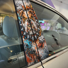 Autocollant Vinyle Décoratif pour Montant de Porte Style Graffiti Bulldog Furieux_2