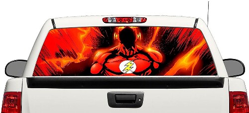 Autocollant vinyle Flash DC Comics pour lunette arrière de camionnette