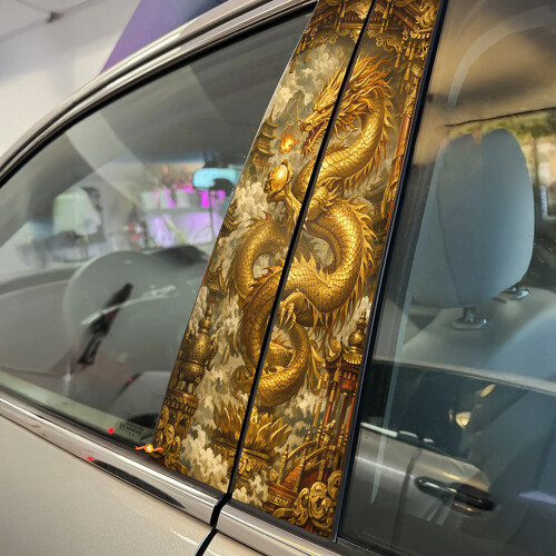 Autocollant vinyle autocollant de montant de porte Golden Dragon