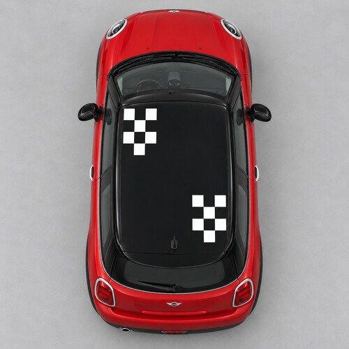 Autocollant Vinyle Toit Angles à Carreaux pour MINI Cooper 2014_1