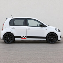 Autocollant en vinyle bande de fenêtre latérale Checker pour Skoda Citigo_2