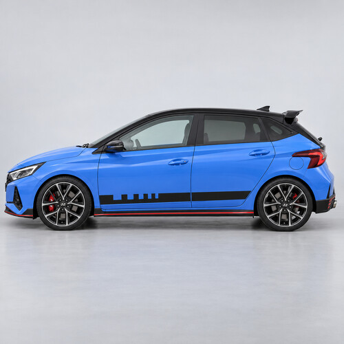 Autocollant Décalque Vinyle Côté Dents de Pit Lane pour Hyundai i20 N BC3 2021-2024